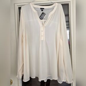 NWT Torrid Sheer Blouse Sz 3 3x Elegant Cream Blouse
